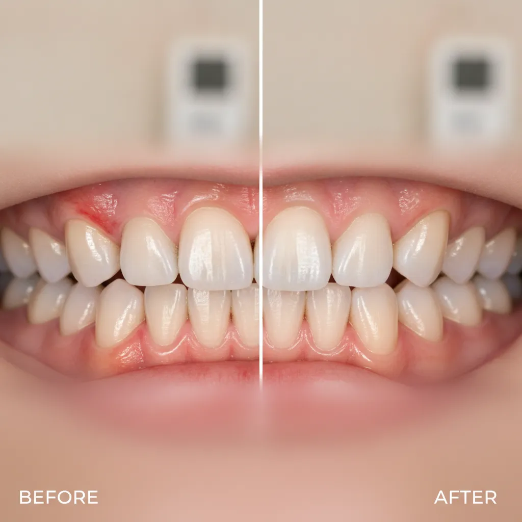 Exemple dentition saine avant apres traitement parodontal Dr Benbrahim Centre Dentaire Platine